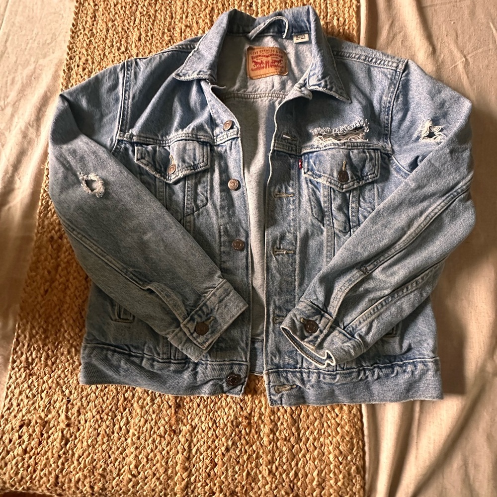 Levi's Classic Blue Distressed Denim Jacket